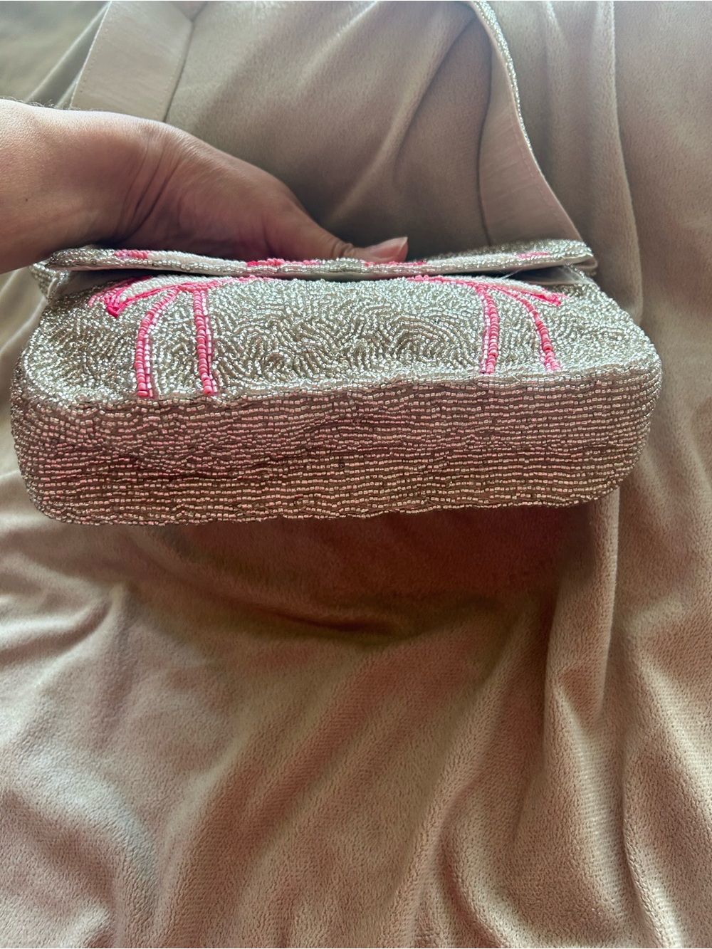 NWT SOL and MER flamingo 🦩 beaded handbag! - Picture 11 of 16